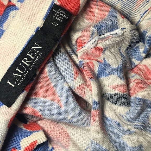 Lauren Ralph Lauren Floral-Print Crewneck long sleeve Sweater size L - Picture 6 of 8